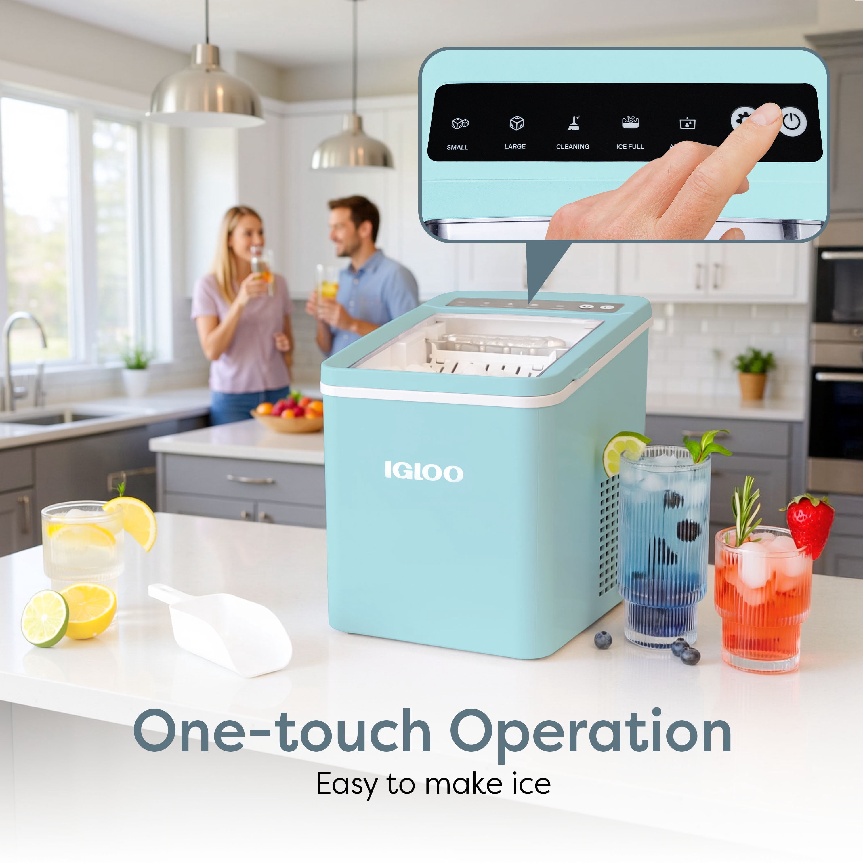 Igloo 26-Pound Automatic Portable Countertop Ice Maker Machine, White