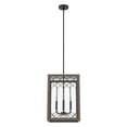 thumbnail image 2 of Hunter - Chevron 4-light Rustic Iron, Medium Size Pendant Light, Dimmable, Rectangle Shaped, for Bedrooms, Kitchens, Dining, Living Rooms - 19371, 2 of 7