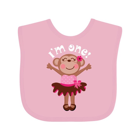 Inktastic Monkey 1st Birthday 1 Year Old Girl Girls Baby Bib