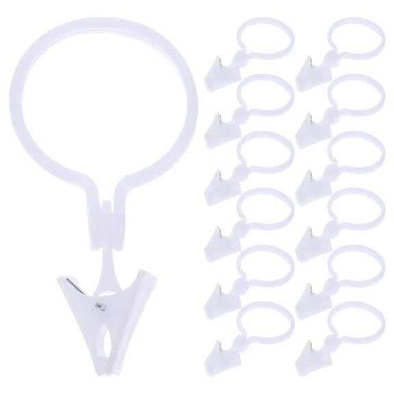 HONMEET 80Pcs Round White Plastic Curtain Hanger Clips for Home Decorative Use