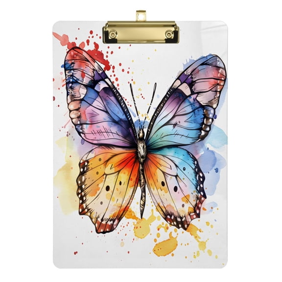 Beautiful Butterfly Acrylic Clipboards A4 Standard Letter Size Clipboard 12.5" X 9" Clip Board for Students Teacher Office