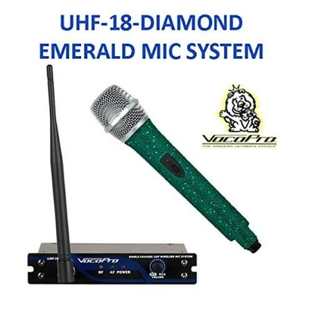 UHF-18 DIAMOND-Single Channel UHF Wireless Crystal Encrusted Microphone (Best Single Channel Mic Preamp)