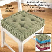 Trenton Gifts Tufted Thick Chair Pad Seat | Square Boosted Pillow Cushion | Ideal for Home, Office,School,Travel |15 3/4 " Squared | Sage