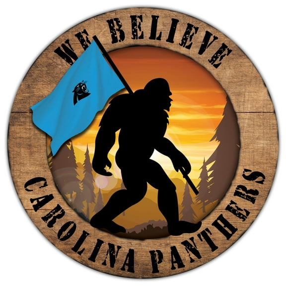 Carolina Panthers 12'' We Believe Bigfoot Circle Sign