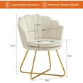 thumbnail image 2 of NALYL Chair with Back, Upholstered Accent Chair for Living Room, Makeup Chair for Bedroom Sherpa ArmChairs Home Office Desk Chair with Gold Metal Legs (Khaki), 2 of 9