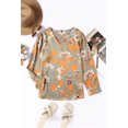 thumbnail image 1 of ABPHQTO Blusa de mujer con cuello en V y manga larga con estampado floral verde, 1 of 5