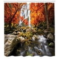 thumbnail image 3 of Ambesonne Jungle Shower Curtain, Autumn River Stream on Rocks, 69"Wx75"L, Brown Orange, 3 of 3