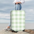 thumbnail image 3 of Lsque Pistachio Green Checkboard Printed Luggage Cover, Travel Luggage Protector,Scratch and Dirt Resistant, Fits 18-32 Inch Luggage - Large, 3 of 9