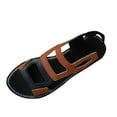 thumbnail image 3 of Comfortable Sandals for Women Flat Heel Open Toe Summer Daily Shoes Fashion Casual Versatile Hollow Color Matching Spring Summer Flat Bottom Roman Beach Sandals, 3 of 9