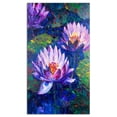 thumbnail image 2 of Blue Lotus Oil Painting - Floral Art Canvas Print, 2 of 3