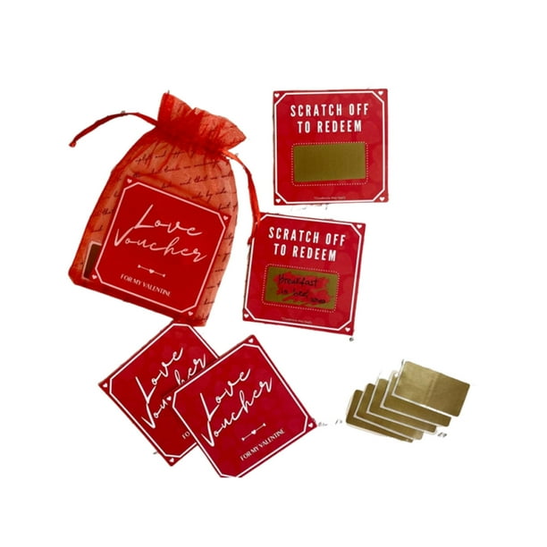 Tarjetas Tarjetas de Regalo,Tarjeta de Regalo de Nuevo Día de San Valentín Diy Scratch Off,Vouchers de Amor en Blanco para Cumpleaños de Aniversario,Tarjetas de Regalo Por Mensaje de Texto Alternativa