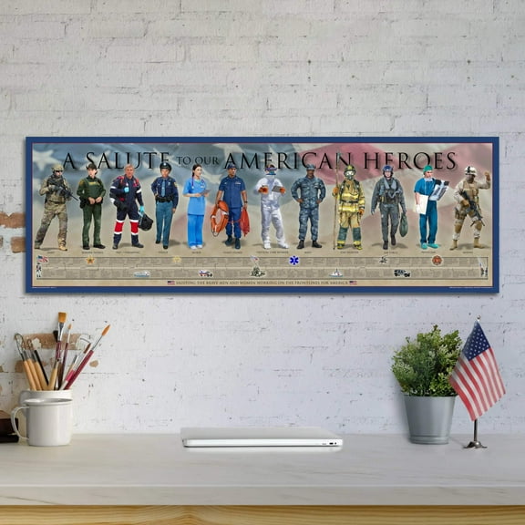 A Salute to our American Heroes - Unframed 11 ¾" x 36"