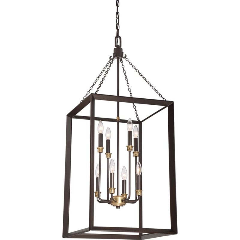 Quoizel Brook Hall 8 Light Cage Chandelier In Western Bronze