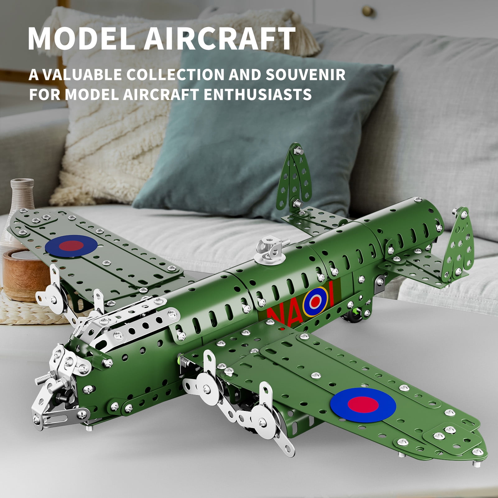 KukuFun Stem Building Projects Model Airplane Set, 389 Pcs Science Kit Educational Plane Toys for Kids Boys 8-12-16 Years Old