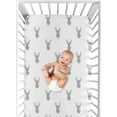 thumbnail image 4 of Sweet Jojo Designs Stag Grey and White Fitted Crib Sheet, 4 of 6