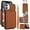 Brown, variant on For iPhone 11 Phone Case Wallet Card Holder,RFID Blocking PU Leather Back Magnetic Flip Kickstand Folio Case Wrist Lanyard & Crossbody Strap Protective Women Girls Cover,Deeppurple