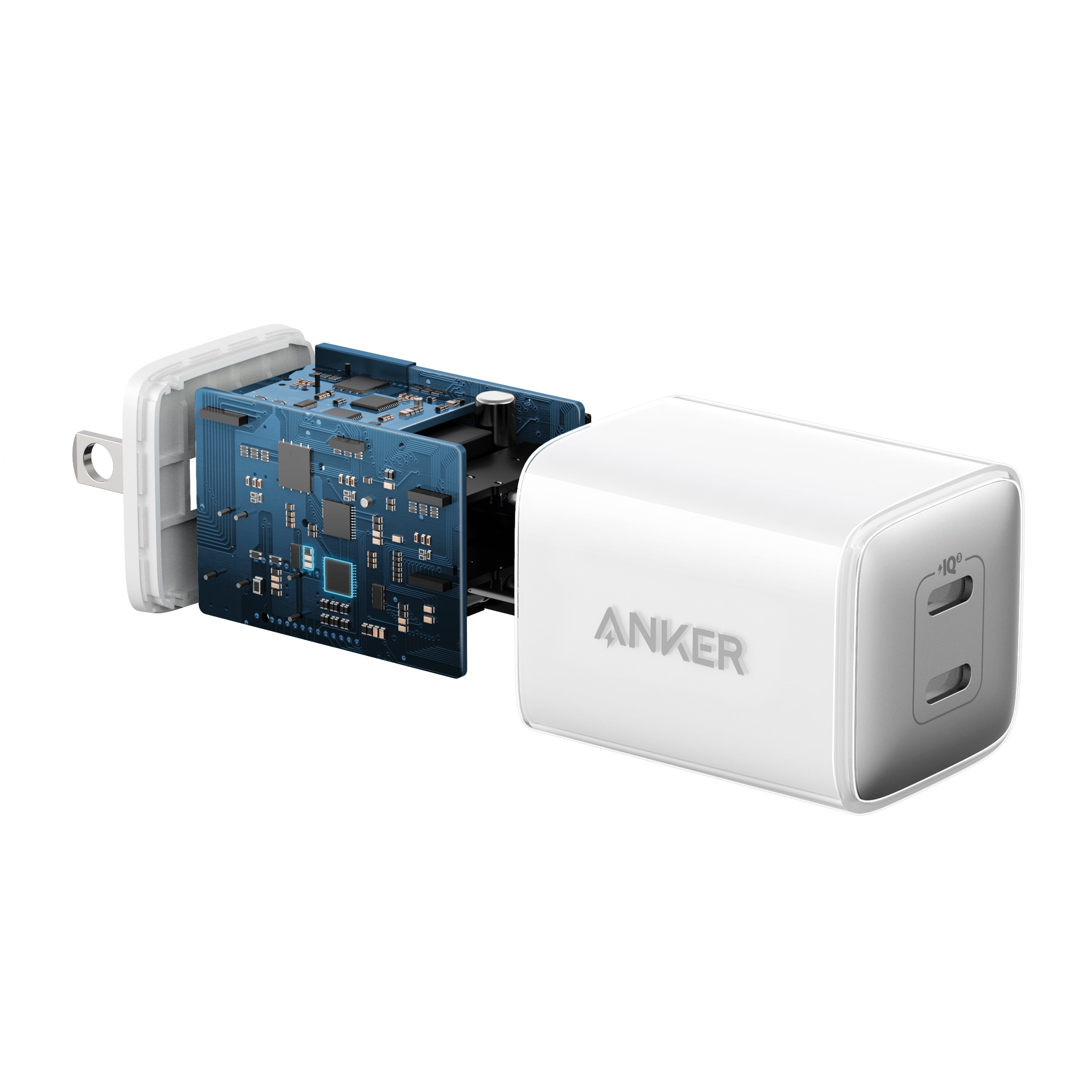 Anker Nano 40W GaN 2-Port Wall Charger (2 USB-C), Compact Fast Charger, White