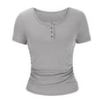 thumbnail image 4 of Aloohaidyvio Crop T Shirts for Women,Womens Short Sleeve T Shirts V Neck Crop Going Out Cute Tops for Women Basics Tees Summer Trendy Clothes, 4 of 5