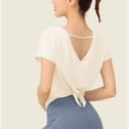 thumbnail image 3 of hotojiny Workout Crop Tops for Women Lightweight Crew Neck Short Sleeve Yoga Shirts Breathable Running Sports Gym Activewear, 3 of 5