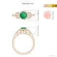 thumbnail image 5 of ANGARA Natural Aeon Emerald Halo Leaf & Vine Engagement Ring with Milgrain in 14K Rose Gold for Women (Size-6mm) | May Birthstone, Anniversary, Jewelry Gift for Women | Natural Emerald Ring, 5 of 10