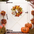 thumbnail image 2 of Tkrady Fall Wreaths for Front Door, Sunflower Autumn Wreath, Pumpkins and Burlap Bows, for Christmas Farmhouse Indoor Outdoor Outside-18", 2 of 6