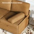 thumbnail image 6 of COPIAE 80 inch Convertible Sectional Sofa, L-Shaped Sofa Sleeper with Reversible Chaise,Couch Bed with Storage,Removable Armrest,Modern Pull Out Bed for Living Room Bedroom,Corduroy Ginger Yellow, 6 of 14