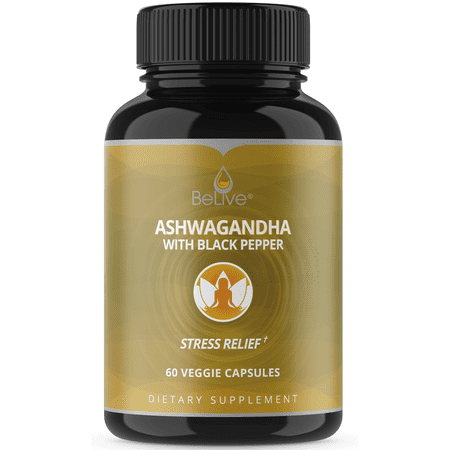 Ashwagandha Capsules for Women and Men: Stress & Anxiety Relief, Adrenal Support, Thyroid Support, Testosterone Booster, Vegetarian Friendly Organic Pills - 60 Veggie (Best Time To Take Zinc For Testosterone)