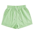 thumbnail image 2 of LOVZFMLL Women's Solid Casual Loose Pockets Lacing Drawstring Short Pants Mint Green L, 2 of 9
