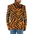 thumbnail image 2 of Uorisanigo Tiger Stripe Mens Blazer Jacket Size XS Regular Fit Comfortable One Button Mens Casual Blazers Soft Long Sleeve Lightweight Daily Blazer Notch Stylish, 2 of 6