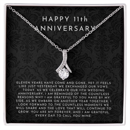 11 Year Anniversary For Wife Necklace A Meaningful Necklace Perfect For Anniversaries Birthdays Valentine Version 717, White Alluring Necklace