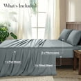 thumbnail image 2 of Lux Decor&nbsp;Twin&nbsp;Bed Sheets - 4 Piece Ultra-Soft Microfiber&nbsp;Sheets Set, Deep Pocket Fitted Sheet, Flat Sheet & 2 Pillowcases, Breathable Hotel Luxury, OEKO-TEX Certified, Grey, 2 of 10