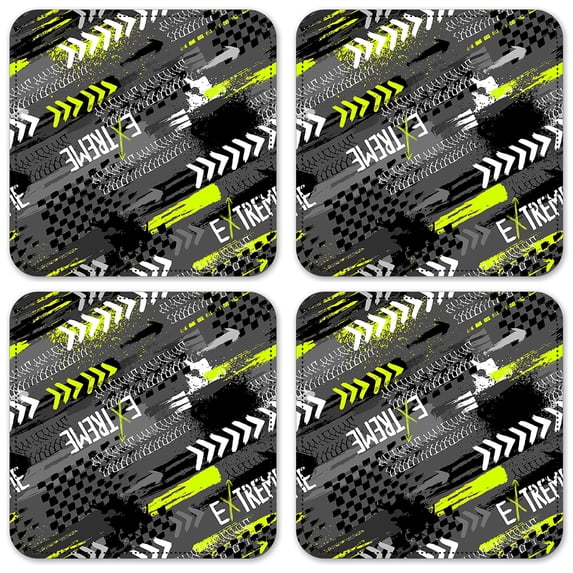 Vinyl Drink Coasters - Set of 4 - Extreme