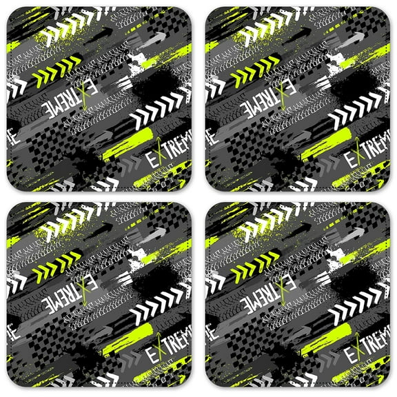 Vinyl Drink Coasters - Set of 4 - Extreme