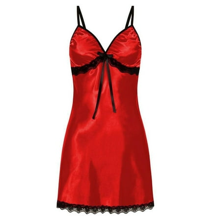 Women Bud Silk Condole Belt Nightgown Lingerie Silk Lace Robe Dress Night Dress Sleepwear