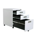 thumbnail image 4 of Topcobe Locking File Cabinet, 3 Drawers Rolling Metal Filing Cabinet, Fully Assembled, White, 4 of 6