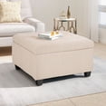 thumbnail image 2 of S-HOME Functional Upholstered Tufted Fabric Storage Ottoman in Soft Ideal for Home Organization and Comfort，Wheat, 2 of 9