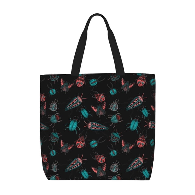 Easygdp Colorful Insect Bolsa Tote para Mujer, Bolso de Hombro para Trabajo, Playa, Viajes, Compras y Supermercado
