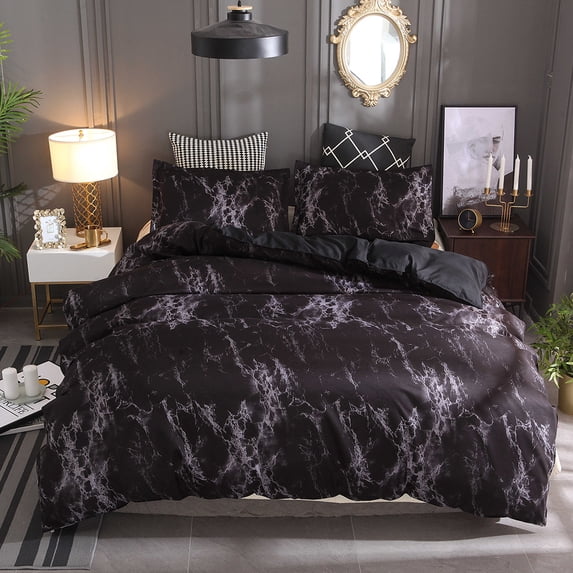 White Marble Duvet Cover Sets Queen Bedding Girls Cotton Full Printed Comforter Cover Set for Teen Girl Women