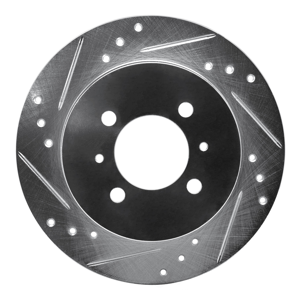 Dynamic Friction Company 631-67038L DFC Brake Rotor - Drilled And Slotted - Silver