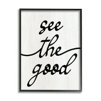 Stupell Industries See The Good Rustic Inspirational Painting Black Framed Art Print Wall Art, 11 x 14