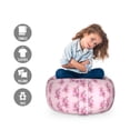 thumbnail image 2 of Flowers Storage Toy Bag Chair, Floral Theme Bluebells in Soft Colors Botanical Design Natural Art, Stuffed Animal Organizer Washable Bag, Large Size, Pale Pink Pale Purple, by Ambesonne, 2 of 3