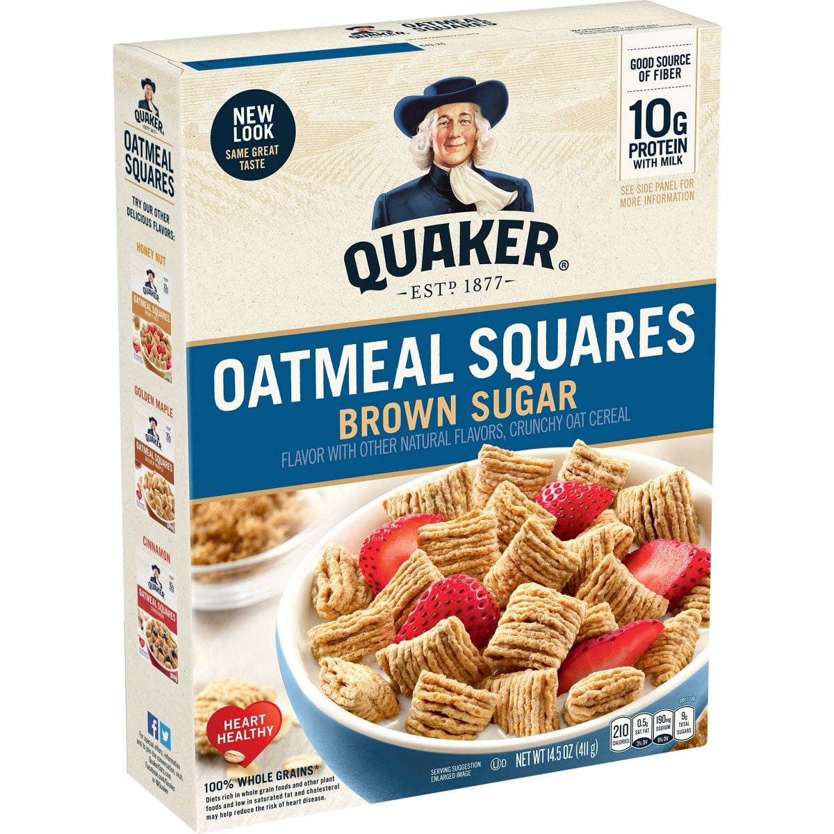 Oatmeal Squares Brown Sugar Breakfast Cereal - 14.5oz - Quaker Oats - Pack of 2