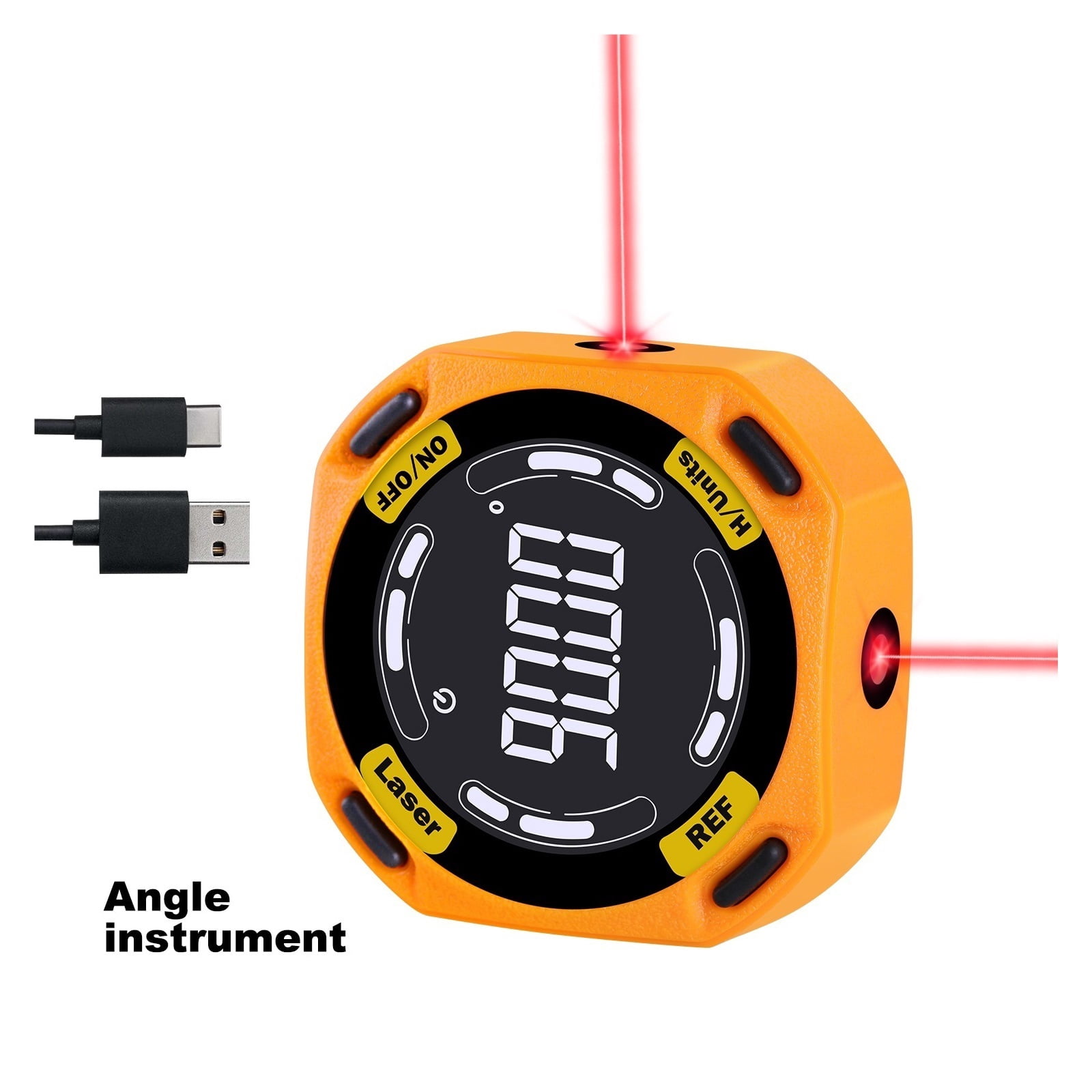 Laser Angle Finder Digital Inclinometer 3-in-1 Line Protractor 4X90 Degree Angle Gauge Level ,Water-Proof & Dust Resistant