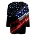 thumbnail image 6 of Zivyakyron Patriotic Tshirts Shirts for Women 4th of July Summer Sequin Womens Top Loose Casual 3/4 Sleeve Clothes, 6 of 7