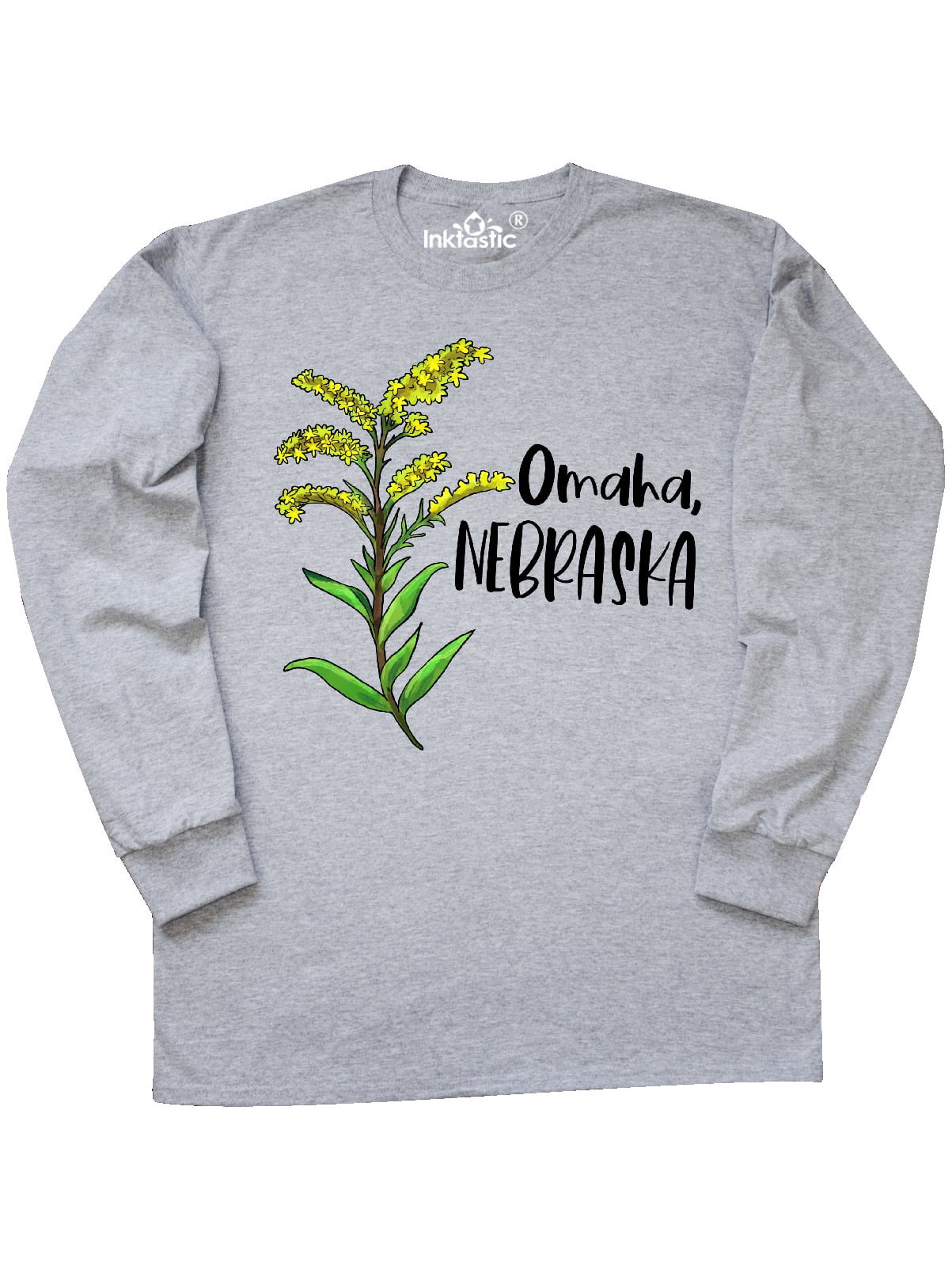 Inktastic Omaha, Nebraska Goldenrod Flower Long Sleeve TShirt