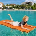 thumbnail image 4 of Costway 3-Layer Tear-proof Water Mat Floating Pad Island Water Sports Relaxing Orange, 4 of 9