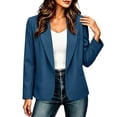 thumbnail image 7 of Women's Casual Lapel Blazer Long Sleeve Single Button Lightweight Work office Blazer Jacket with Pockets Spring Fall Daily Business Outfit Blue, 7 of 7