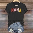 thumbnail image 4 of Camiseta de mujer Penkiiy Mama Carta impresa T-shirt Día de la Madre Tops de manga corta 3XL Negro, 4 of 5