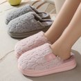 thumbnail image 5 of Cálidas zapatillas de algodón antideslizantes de suela gruesa para pisar mierda de Eva para mujer en otoño e invierno, zapatillas de algodón de lana para parejas de interior en casa, 5 of 5