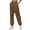 12# Brown, variant on Petite Sweatpants For Women Trendy Elastic Waist Cinch Bottom Lounge Pant Lightweight Baggy Joggers With Pocket Purple L